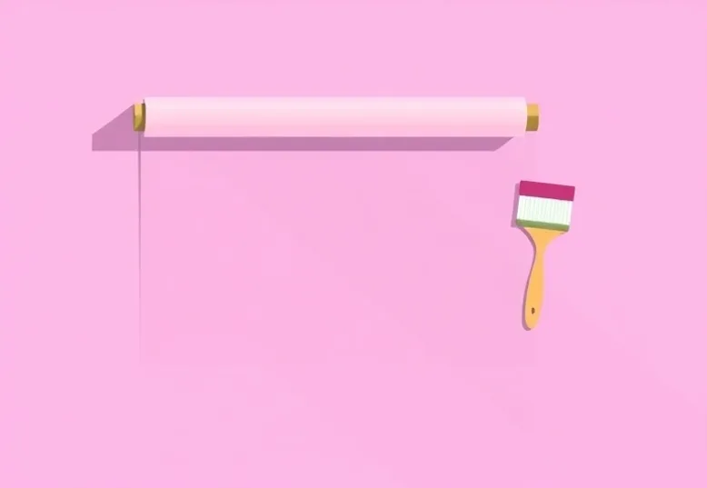 Pose de papier peint, rouleau et brosse à maroufler
